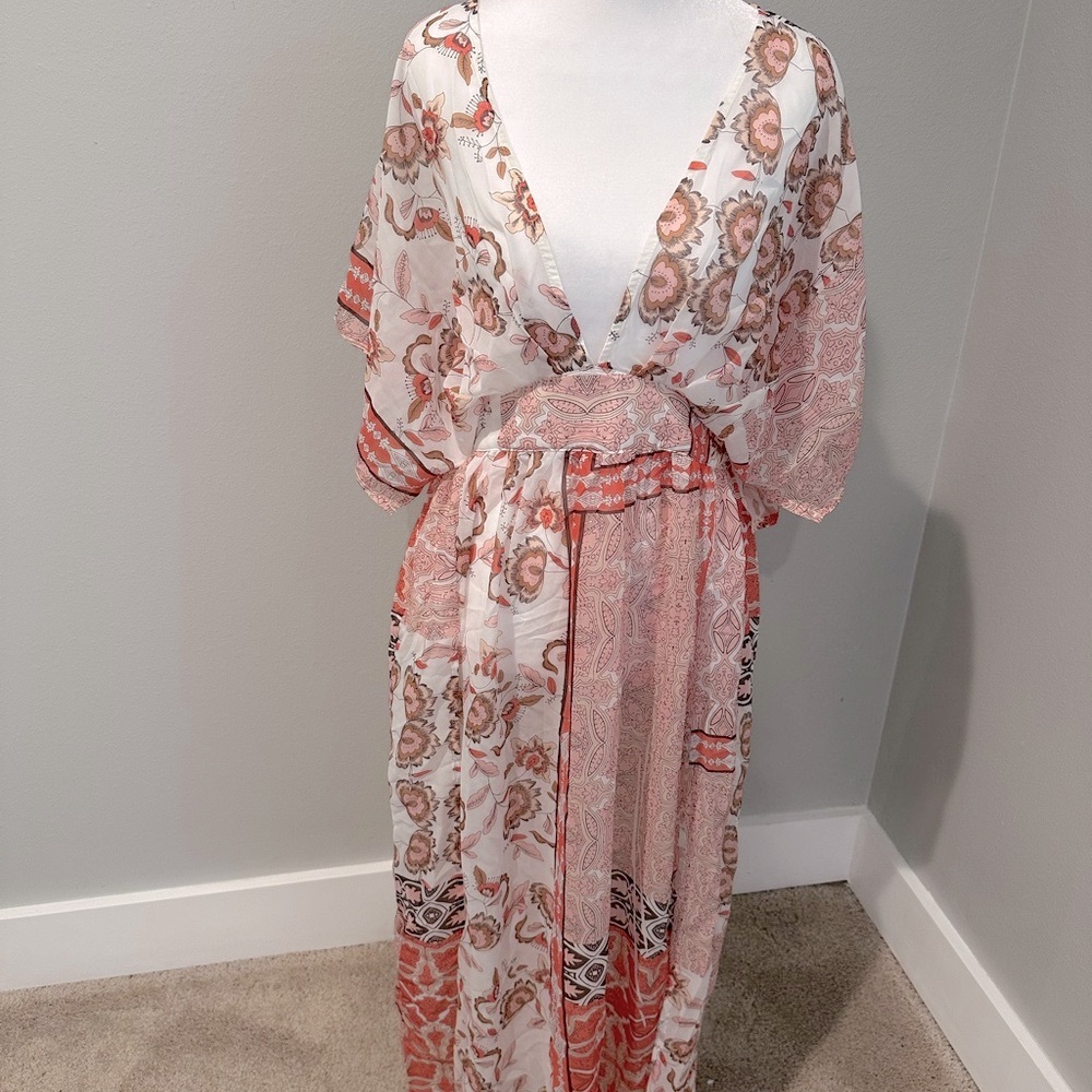 Bohemian Floral Kimono Dress